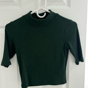 Zara, Green Short Sleeve Crop Top